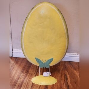 Yellow Easter Egg Decoration with Butterfly